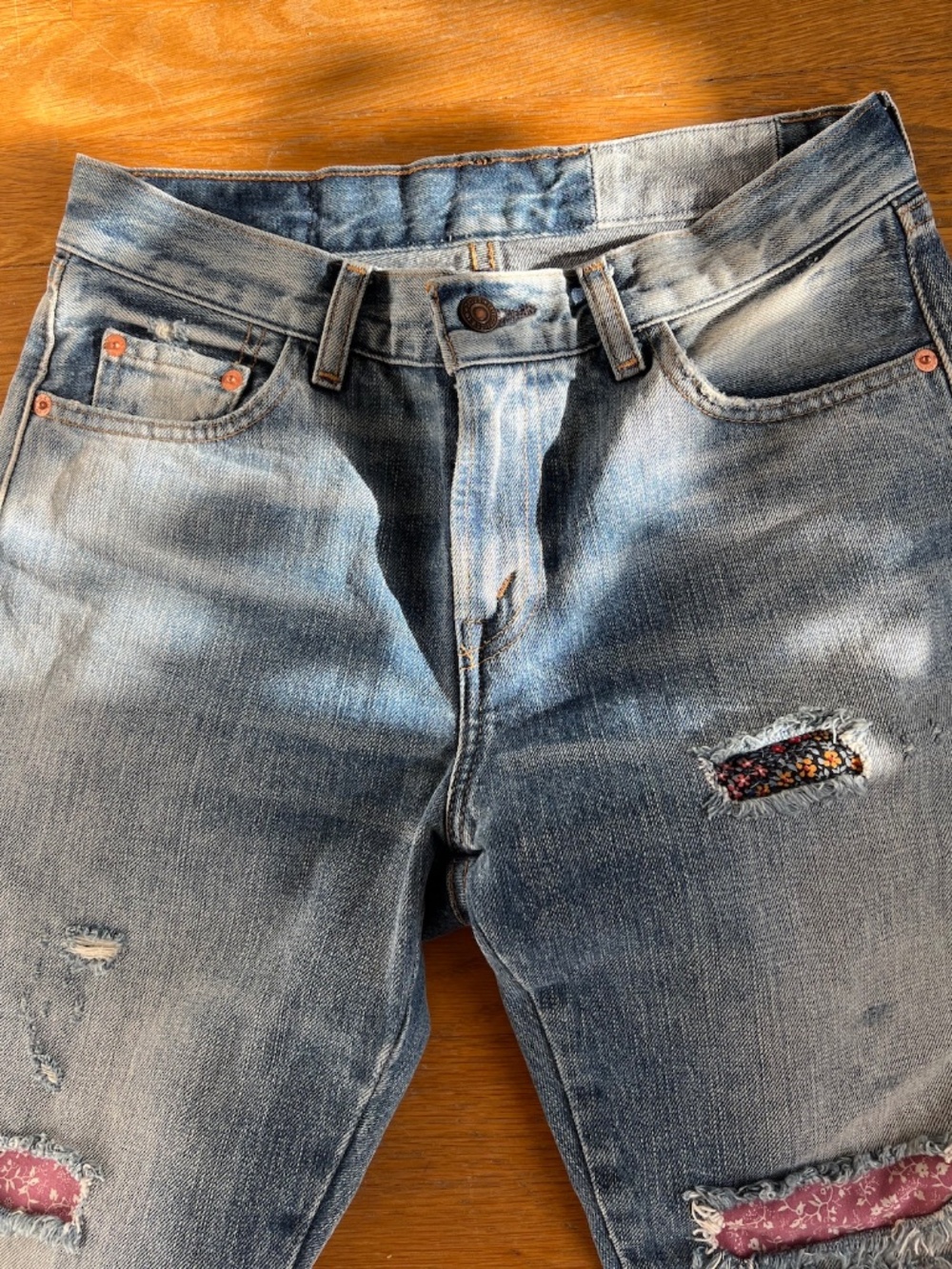 Levi's Made & Crafted Patchwork Distressed Denim Midrise Jeans -  28" Waist